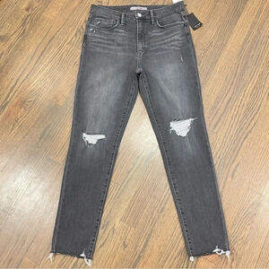 NWT Joe's Jeans Gray High Rise Skinny Distressed Raw Hem Women’s size 31